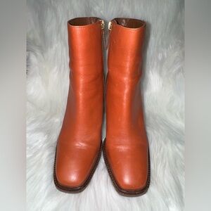 Diba Orange Ankle Boots with Block Heel